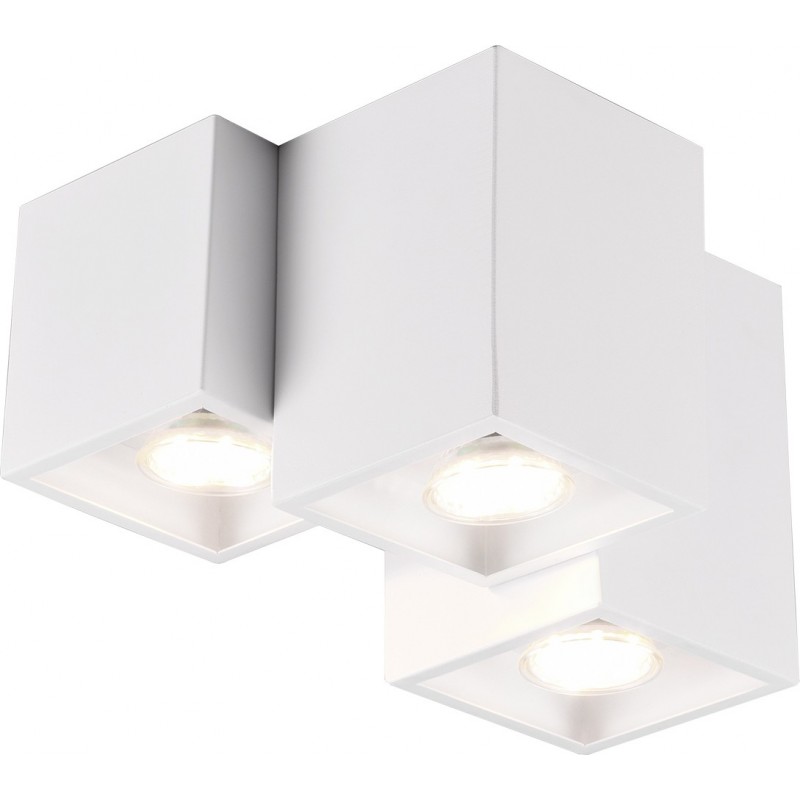 66,95 € Free Shipping | Indoor spotlight Trio Fernando Cubic Shape 23×20 cm. Living room and bedroom. Modern Style. Metal casting. White Color