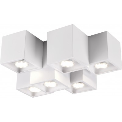 133,95 € Free Shipping | Indoor spotlight Trio Fernando Cubic Shape 37×30 cm. Living room and bedroom. Modern Style. Metal casting. White Color