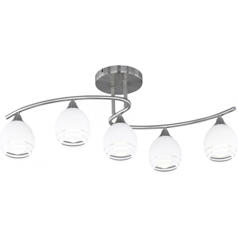 94,95 € Free Shipping | Chandelier Trio Curva Extended Shape 72×28 cm. Living room and bedroom. Modern Style. Metal casting. Matt nickel Color