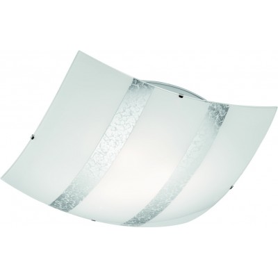 Indoor ceiling light Trio Nikosia 50×50 cm. Living room and bedroom. Modern Style. Glass. Silver Color