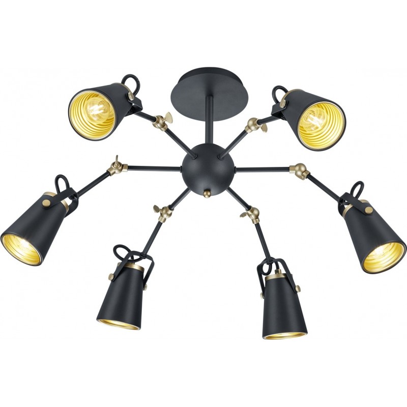 104,95 € Free Shipping | Hanging lamp Trio Edward Ø 80 cm. Living room and bedroom. Modern Style. Metal casting. Black Color
