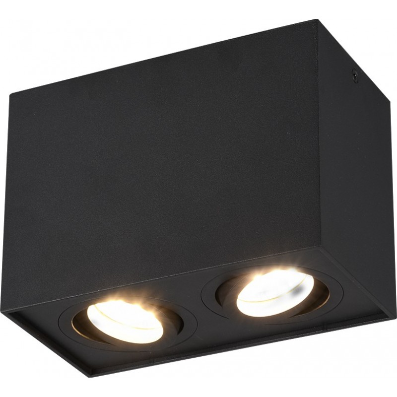 57,95 € Envío gratis | Foco para interior Trio Biscuit 18×13 cm. Luz direccional Salón y dormitorio. Estilo moderno. Metal. Color negro