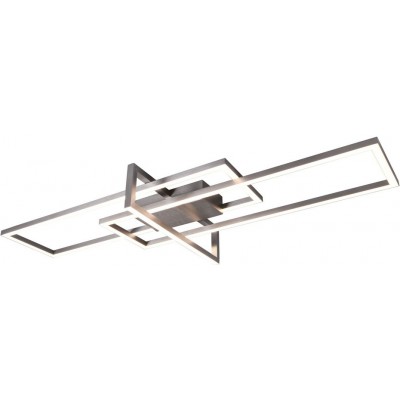 185,95 € Kostenloser Versand | Deckenlampe Trio Salinas 34W 3000K Warmes Licht. 100×40 cm. Integrierte LED Metall. Matt nickel Farbe