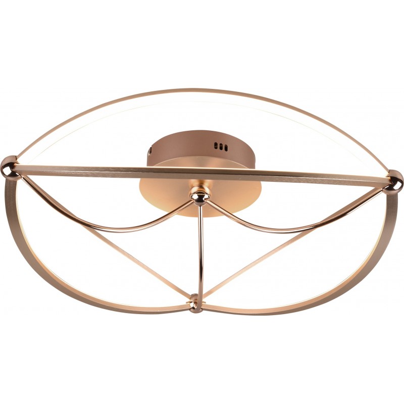 326,95 € Free Shipping | Ceiling lamp Trio Charivari 42W 3000K Warm light. Ø 62 cm. Integrated LED Living room and bedroom. Modern Style. Metal casting. Copper Color