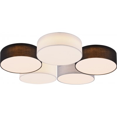 Deckenlampe Trio Lugano 60W 3000K Warmes Licht. Runde Gestalten 87×69 cm. Integrierte LED Wohnzimmer und schlafzimmer. Modern Stil. Metall. Weiß Farbe