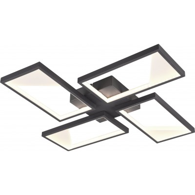 Ceiling lamp Trio Cafu 28W 3000K Warm light. 54×54 cm. Integrated LED. Ceiling and wall mounting Living room and bedroom. Modern Style. Metal casting. Anthracite Color