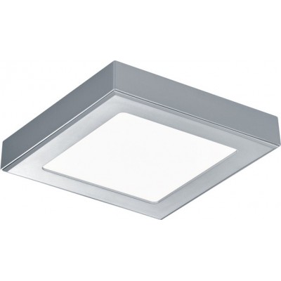 Indoor ceiling light Trio Rhea 12W 3000K Warm light. Square Shape 17×17 cm. Integrated LED Living room and bedroom. Modern Style. Plastic and Polycarbonate. Gray Color