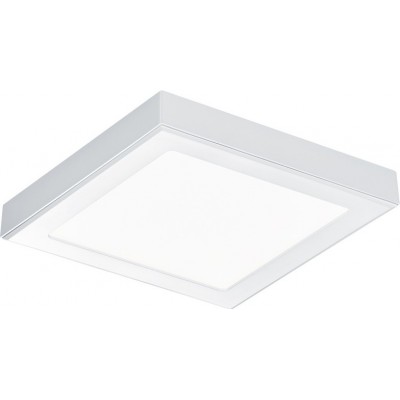 14,95 € Free Shipping | Indoor ceiling light Trio Rhea 18W 3000K Warm light. Square Shape 22×22 cm. Integrated LED Living room and bedroom. Modern Style. Plastic and Polycarbonate. White Color
