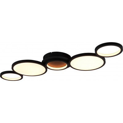 231,95 € Free Shipping | Ceiling lamp Trio Salsa 46W Round Shape 115×41 cm. White LED with adjustable color temperature Living room and bedroom. Modern Style. Metal casting. Black Color