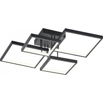 153,95 € Kostenloser Versand | Deckenlampe Trio Sorrento 24W 3000K Warmes Licht. 53×53 cm. Integrierte LED Metall. Schwarz Farbe