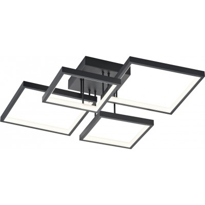 吸顶灯 Trio Sorrento 24W 3000K 暖光. 正方形 形状 53×53 cm. 集成LED 客厅 和 卧室. 现代的 风格. 金属. 黑色的 颜色