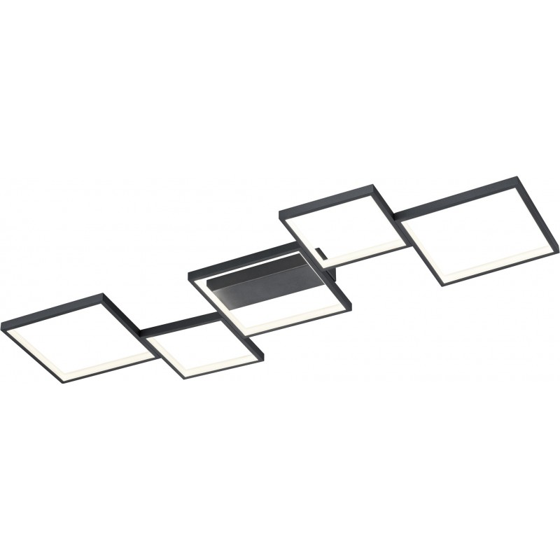 205,95 € Free Shipping | Ceiling lamp Trio Sorrento 34W 3000K Warm light. 121×49 cm. Integrated LED. Ceiling and wall mounting Living room and bedroom. Modern Style. Metal casting. Black Color