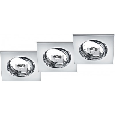 16,95 € Free Shipping | Recessed lighting Trio Jura 8×8 cm. Directional light Living room and bedroom. Modern Style. Metal casting. Plated chrome Color