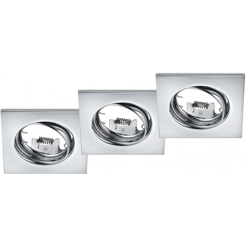 16,95 € Free Shipping | Recessed lighting Trio Jura 8×8 cm. Directional light Living room and bedroom. Modern Style. Metal casting. Plated chrome Color