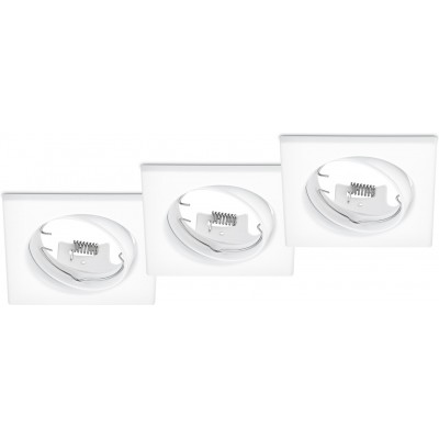 Iluminación empotrable Trio Jura 8×8 cm. Luz direccional Salón y dormitorio. Estilo moderno. Metal. Color blanco
