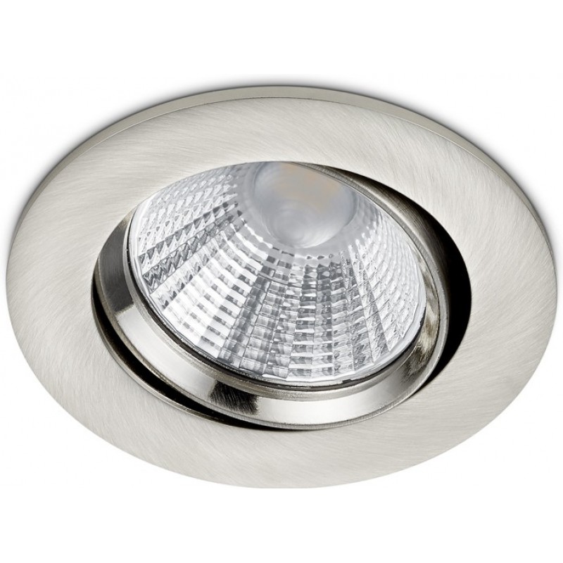 23,95 € Free Shipping | Recessed lighting Trio Pamir 5.5W 3000K Warm light. Ø 8 cm. Dimmable LED. Directional light Living room and bedroom. Modern Style. Metal casting. Matt nickel Color