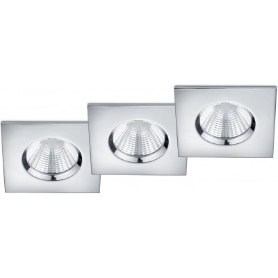 Iluminación empotrable Trio Zagros 5.5W 3000K Luz cálida. 9×9 cm. LED integrado Salón y dormitorio. Estilo moderno. Metal. Color cromado