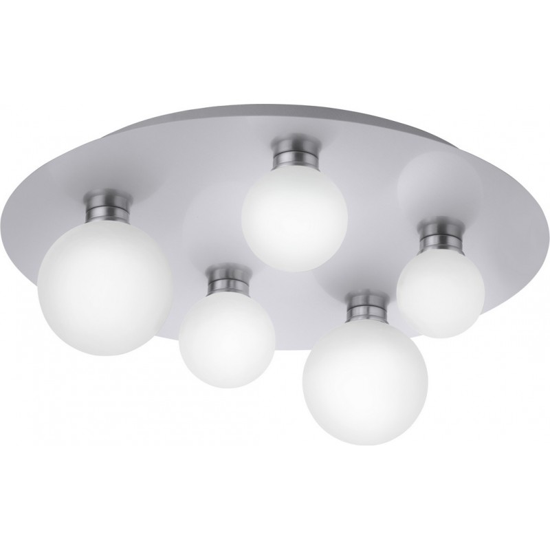 158,95 € Free Shipping | Ceiling lamp Trio Dicapo 3W Round Shape Ø 50 cm. Dimmable multicolor RGBW LED. Remote control. WiZ Compatible Living room and bedroom. Modern Style. Metal casting. Matt nickel Color