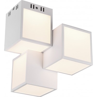Deckenlampe Trio Oscar 8W 33×30 cm. Dimmbare mehrfarbige RGBW-LED. Fernbedienung. WiZ-kompatibel Wohnzimmer und schlafzimmer. Modern Stil. Metall. Weiß Farbe