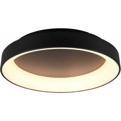 Indoor ceiling light Trio Girona 48W Ø 60 cm. Dimmable multicolor RGBW LED. Remote control Living room and bedroom. Modern Style. Metal casting. Black Color