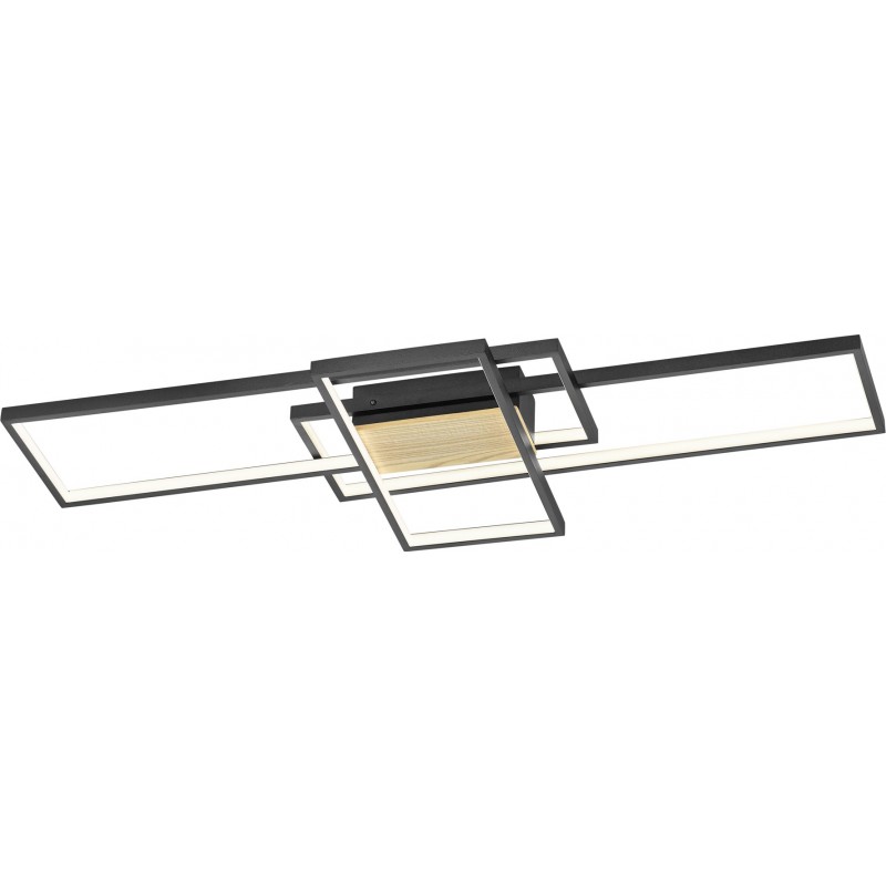 209,95 € Free Shipping | Ceiling lamp Trio Tucson 35W 3000K Warm light. 104×42 cm. Integrated LED. Ceiling and wall mounting Living room and bedroom. Modern Style. Metal casting. Black Color