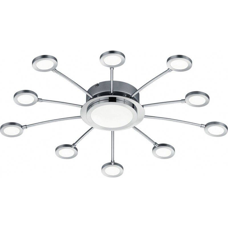 116,95 € Free Shipping | Chandelier Trio Bodrum 2.3W Ø 65 cm. Dimmable multicolor RGBW LED. Remote control Living room and bedroom. Modern Style. Metal casting. Plated chrome Color
