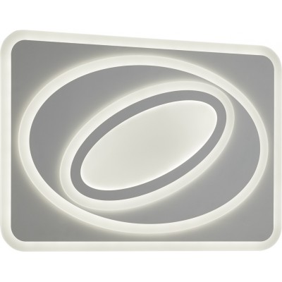 屋内シーリングライト Trio Suzuka 75W 98×68 cm. 調光可能なマルチカラーRGBWLED。 リモコン。 天井と壁への取り付け リビングルーム そして ベッドルーム. モダン スタイル. アクリル. 白い カラー