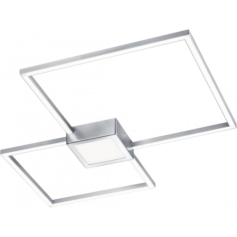 148,95 € Free Shipping | Indoor ceiling light Trio Hydra 28W 3000K Warm light. 65×65 cm. Integrated LED. Ceiling and wall mounting Living room and bedroom. Modern Style. Metal casting. Matt nickel Color