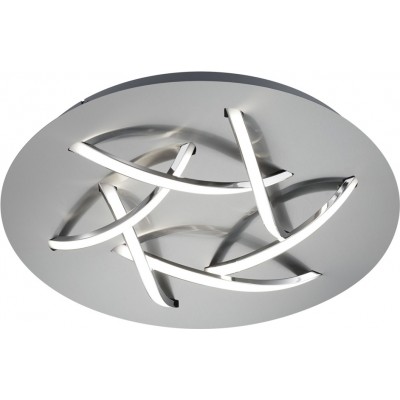 94,95 € Free Shipping | Ceiling lamp Trio Dolphin 3.7W 3000K Warm light. Ø 45 cm. Integrated LED Metal casting. Matt nickel Color