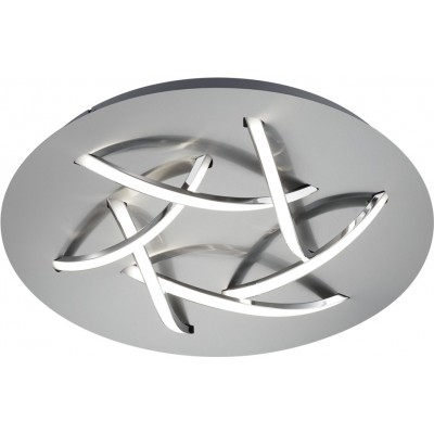 Lampe au plafond Trio Dolphin 3.7W 3000K Lumière chaude. Ø 45 cm. LED intégrée Salle et chambre. Style moderne. Métal. Couleur nickel mat