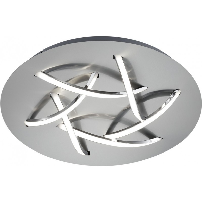 94,95 € Free Shipping | Ceiling lamp Trio Dolphin 3.7W 3000K Warm light. Ø 45 cm. Integrated LED Living room and bedroom. Modern Style. Metal casting. Matt nickel Color