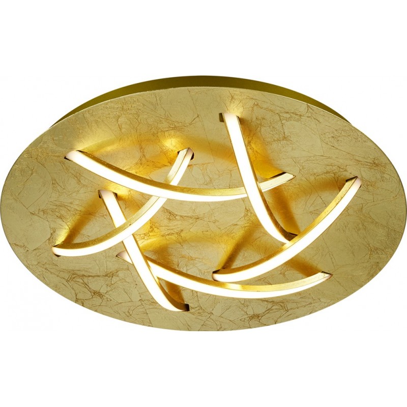 102,95 € Free Shipping | Ceiling lamp Trio Dolphin 3.7W 3000K Warm light. Ø 45 cm. Integrated LED Living room and bedroom. Modern Style. Metal casting. Golden Color