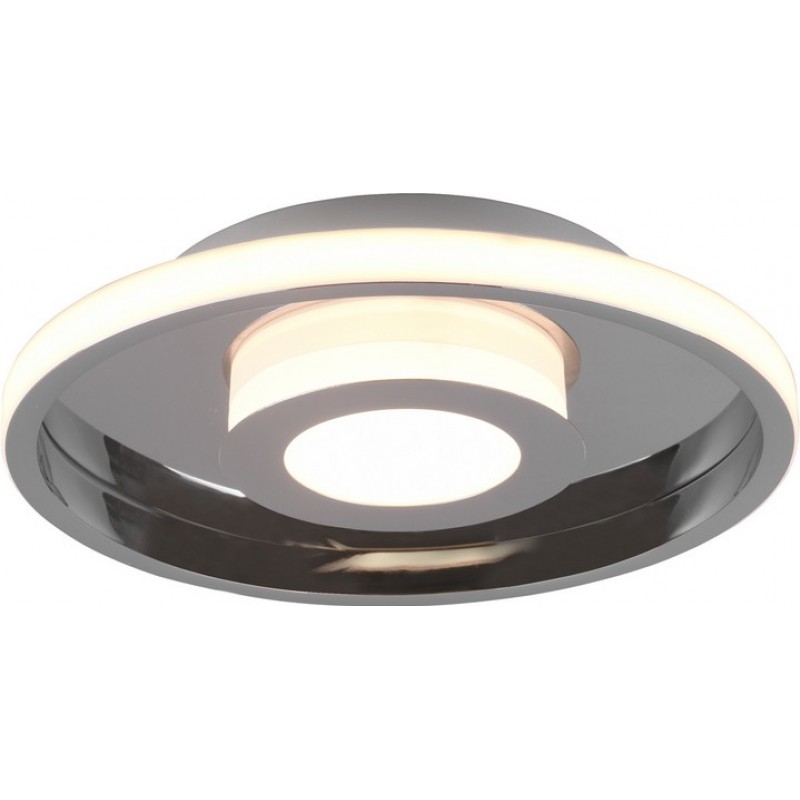 139,95 € Free Shipping | Ceiling lamp Trio Ascari 28W 3000K Warm light. Ø 30 cm. Integrated LED Bathroom. Modern Style. Metal casting. Plated chrome Color
