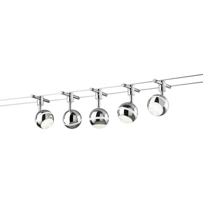77,95 € Free Shipping | Indoor spotlight Trio Baloubet 3.8W 3100K Warm light. 500×16 cm. Spotlight for installation on rails. Integrated LED. Ceiling and wall mounting Living room and bedroom. Design Style. Metal casting. Plated chrome Color