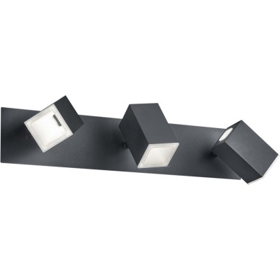 Indoor spotlight Trio Lagos 6W 3000K Warm light. 45×9 cm. Integrated LED. Ceiling and wall mounting Living room and bedroom. Modern Style. Metal casting. Black Color
