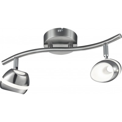 Projecteur d'intérieur Trio Shark 3.5W 3000K Lumière chaude. 34×16 cm. LED intégrée Salle et chambre. Style moderne. Métal. Couleur nickel mat