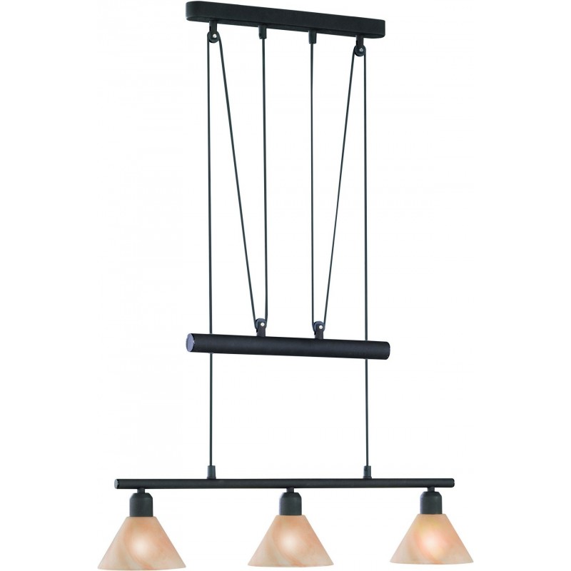 49,95 € Free Shipping | Hanging lamp Trio Stamina 180×66 cm. Adjustable height Living room and bedroom. Rustic Style. Metal casting. Oxide Color