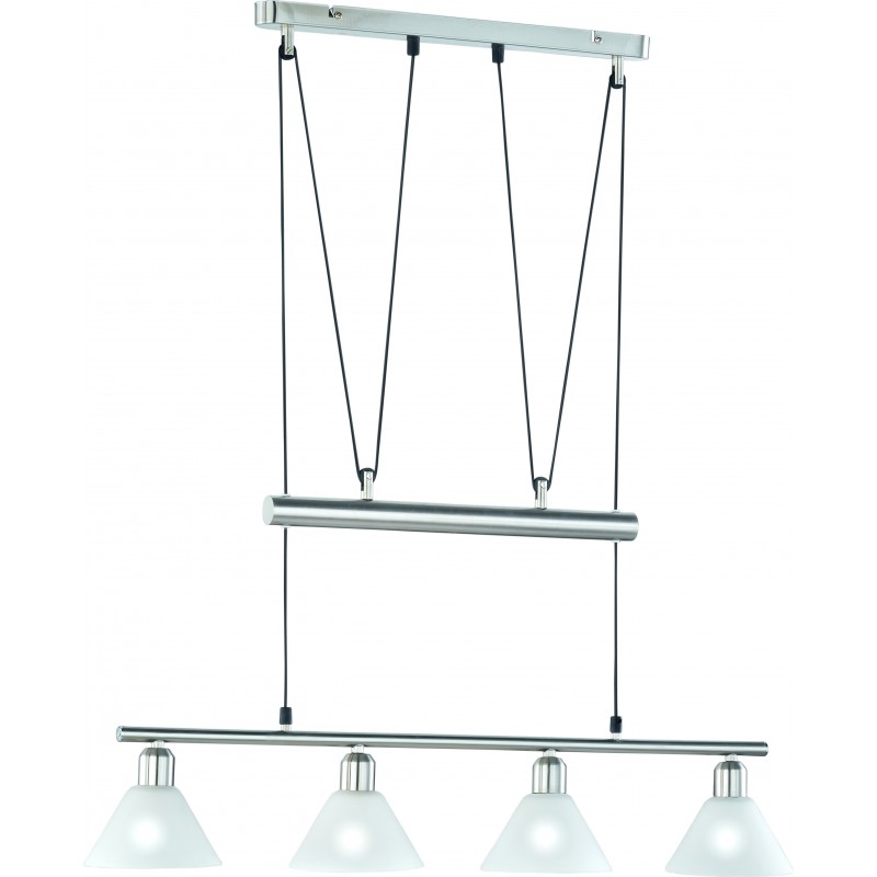 105,95 € Free Shipping | Hanging lamp Trio Stamina 180×80 cm. Adjustable height Living room and bedroom. Modern Style. Metal casting. Matt nickel Color