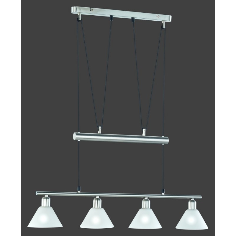 105,95 € Free Shipping | Hanging lamp Trio Stamina 180×80 cm. Adjustable height Living room and bedroom. Modern Style. Metal casting. Matt nickel Color