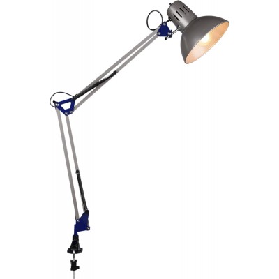 31,95 € Free Shipping | Desk lamp Trio Tajo Ø 17 cm. Flex. Clamp lamp Kids zone and office. Modern Style. Metal casting. Aluminum Color