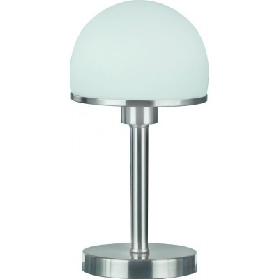 Table lamp Trio Joost Ø 19 cm. Touch function Living room and bedroom. Classic Style. Metal casting. Matt nickel Color