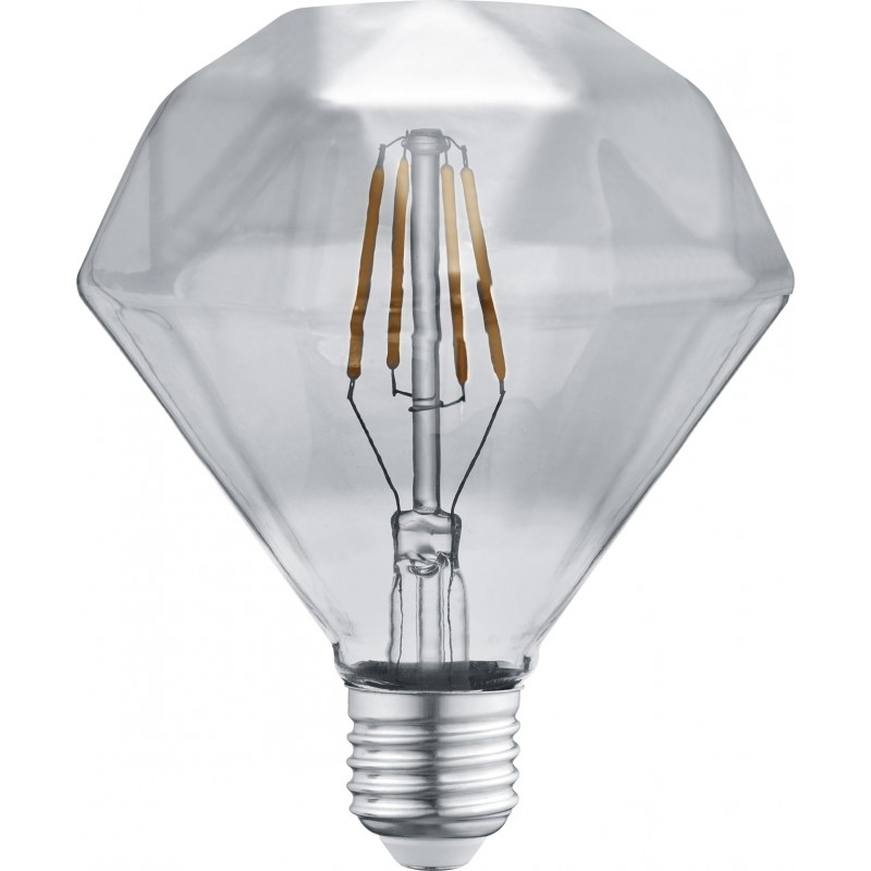 16,95 € Free Shipping | LED light bulb Trio Diamante 4W E27 LED 3000K Warm light. Ø 11 cm. Living room and bedroom. Modern Style. Glass. Matt black Color