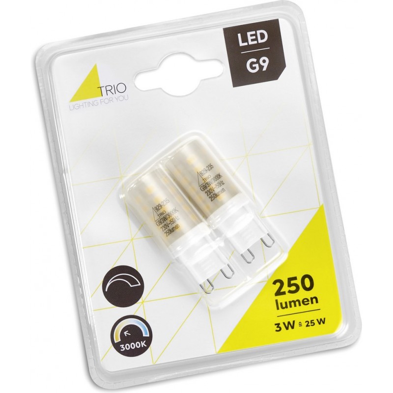 11,95 € 免费送货 | LED灯泡 Trio Cápsula 3W G9 LED 3000K 暖光. Ø 1 cm. 塑料 和 聚碳酸酯. 白色的 颜色