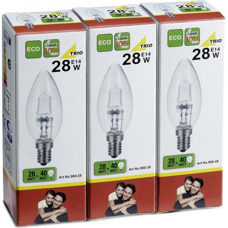 2,95 € Free Shipping | LED light bulb Trio Vela 28W E14 2800K Very warm light. Ø 3 cm. Halogen Glass