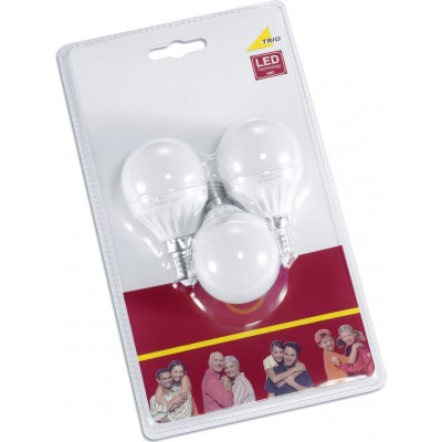 14,95 € 送料無料 | LED電球 Trio Esfera 5W E14 LED 3000K 暖かい光. Ø 4 cm. ガラス. 白い カラー
