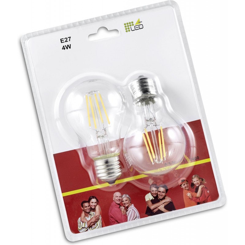 15,95 € Free Shipping | LED light bulb Trio Bombilla 4W E27 LED 3000K Warm light. Ø 6 cm. Vintage Style. Glass