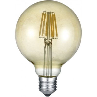 LED light bulb Trio Globo 6W E27 LED 2700K Very warm light. Ø 9 cm. Modern Style. Metal casting. Orange gold Color
