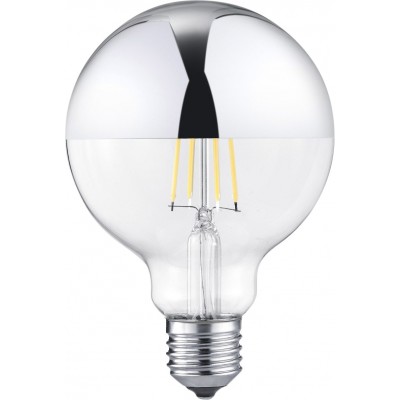 10,95 € Free Shipping | LED light bulb Trio Bombilla 7W E27 LED 2700K Very warm light. Ø 9 cm. Modern Style. Glass. Plated chrome Color