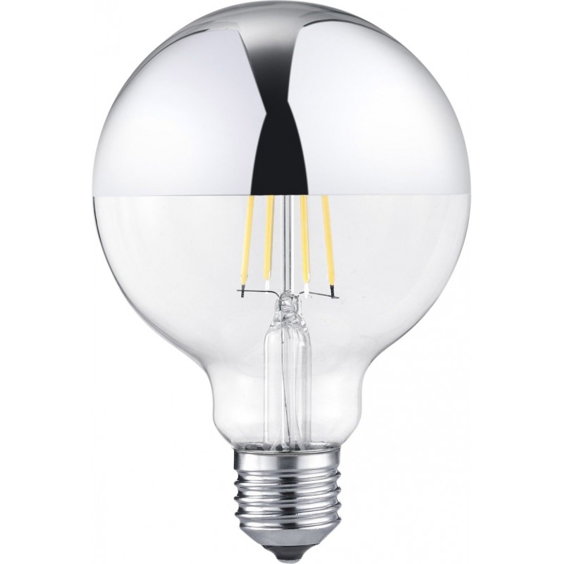 11,95 € 送料無料 | LED電球 Trio Bombilla 7W E27 LED 2700K とても暖かい光. Ø 9 cm. モダン スタイル. ガラス. メッキクローム カラー