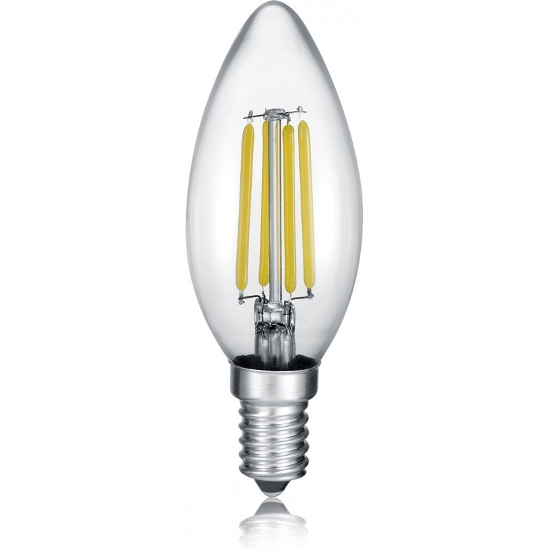 8,95 € Envio grátis | Lâmpada LED Trio Vela 4W E14 LED 2700K Luz muito quente. Ø 3 cm. Estilo moderno. Vidro